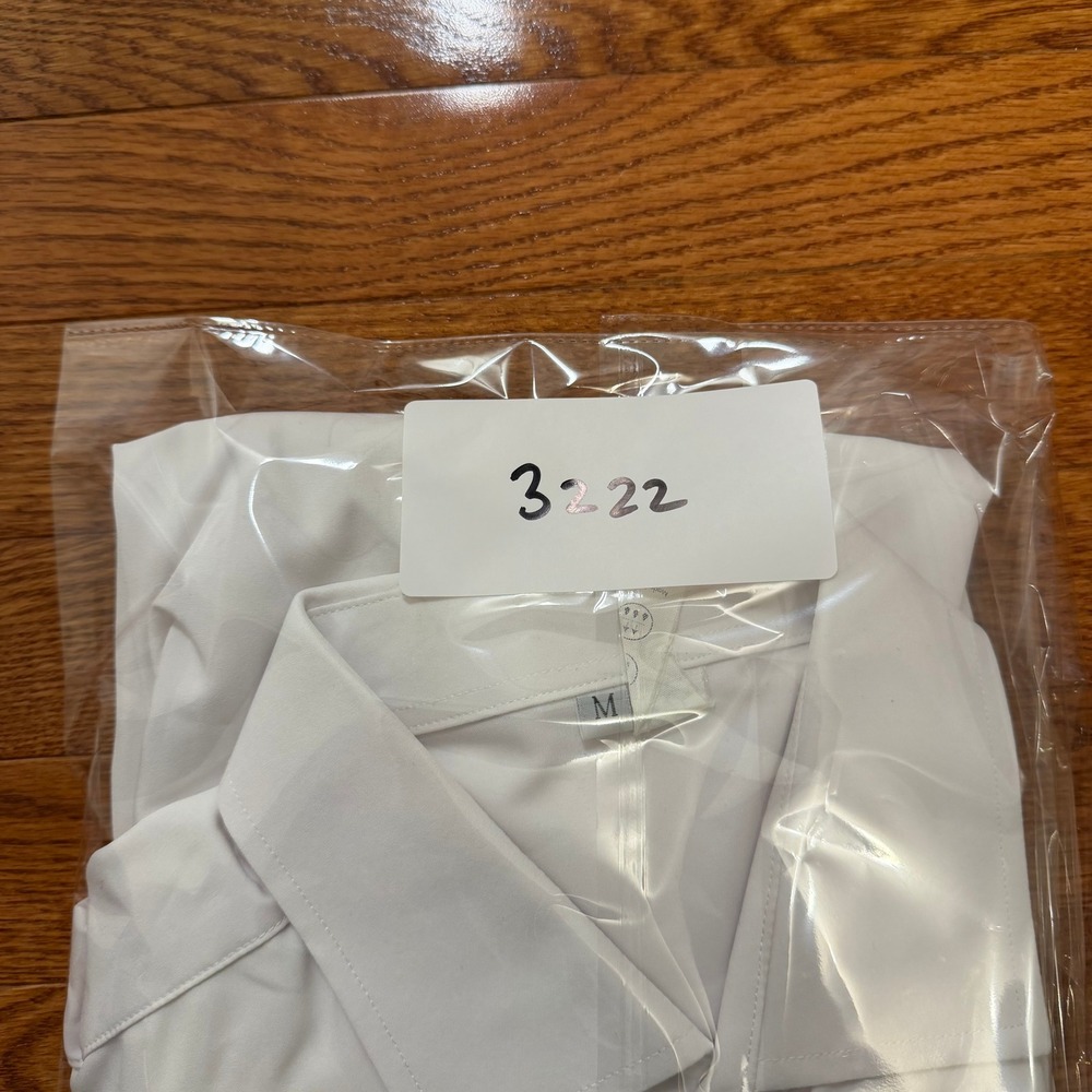 State & Liberty Button Down Dress Shirt Mens Medium Solid White Stretch Athletic - Picture 12 of 12